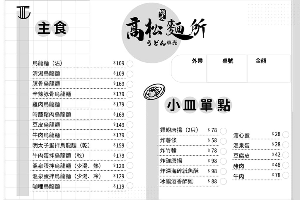 澎湖｜高松麵所讚岐烏龍麵口感晶瑩清爽，免費加湯加麵另有立食75折