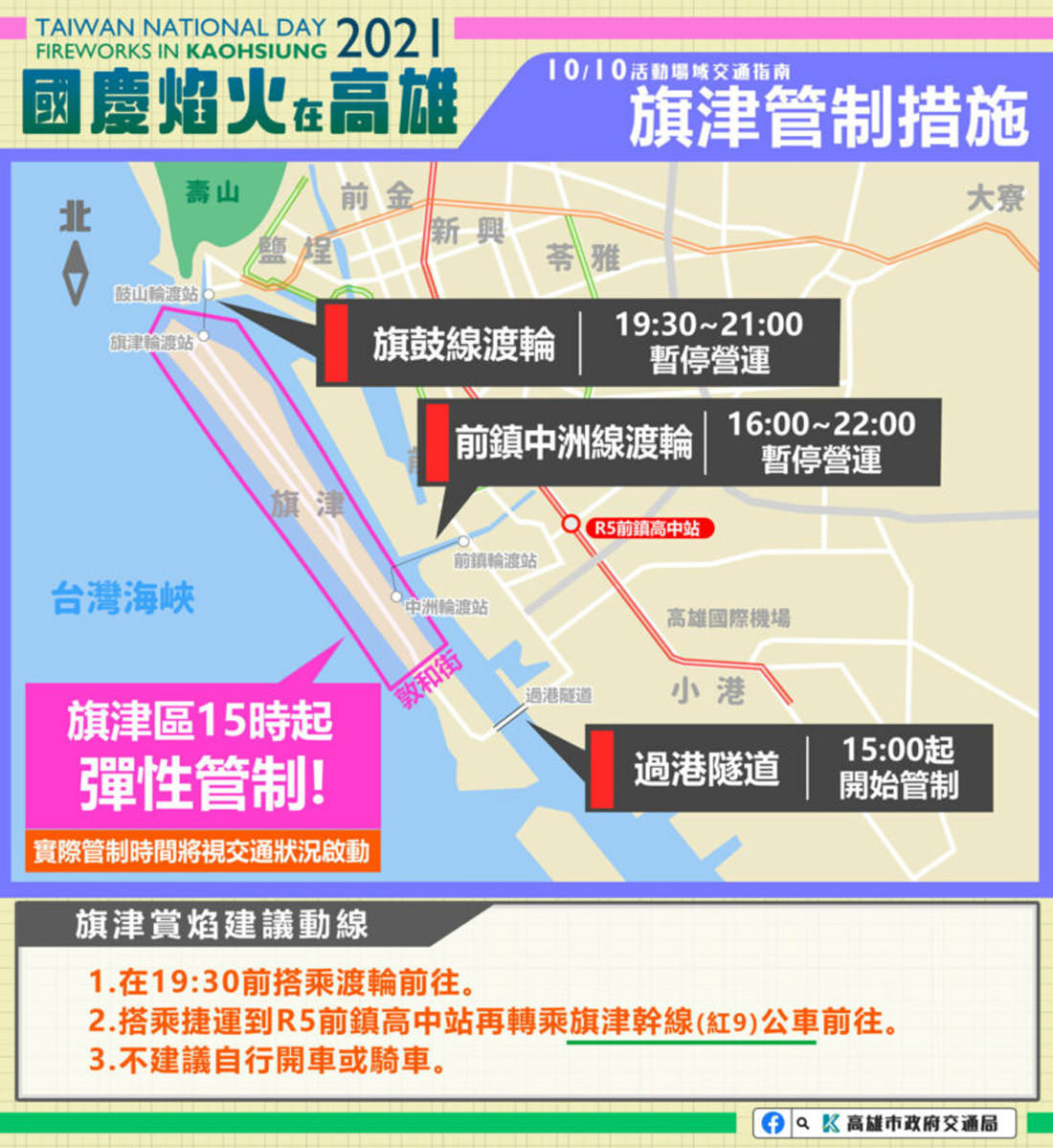 高雄｜2021國慶焰火在高雄，施放點、線上直播、交通指南、中籤後續、最佳觀賞點資訊